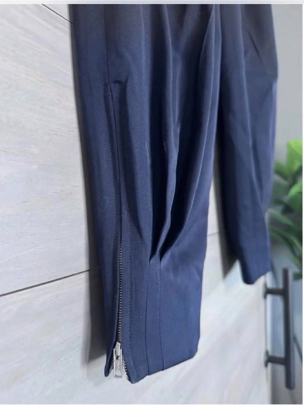 Tory Burch Navy Pleated Dress Pants